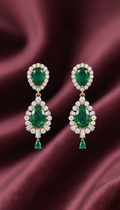 Emerald Drop Statement Earrings