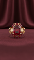 18k Gold Garnet Cocktail Ring