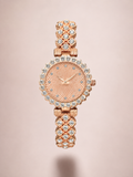 Women's American Diamond Watch (Round) - Rose Gold