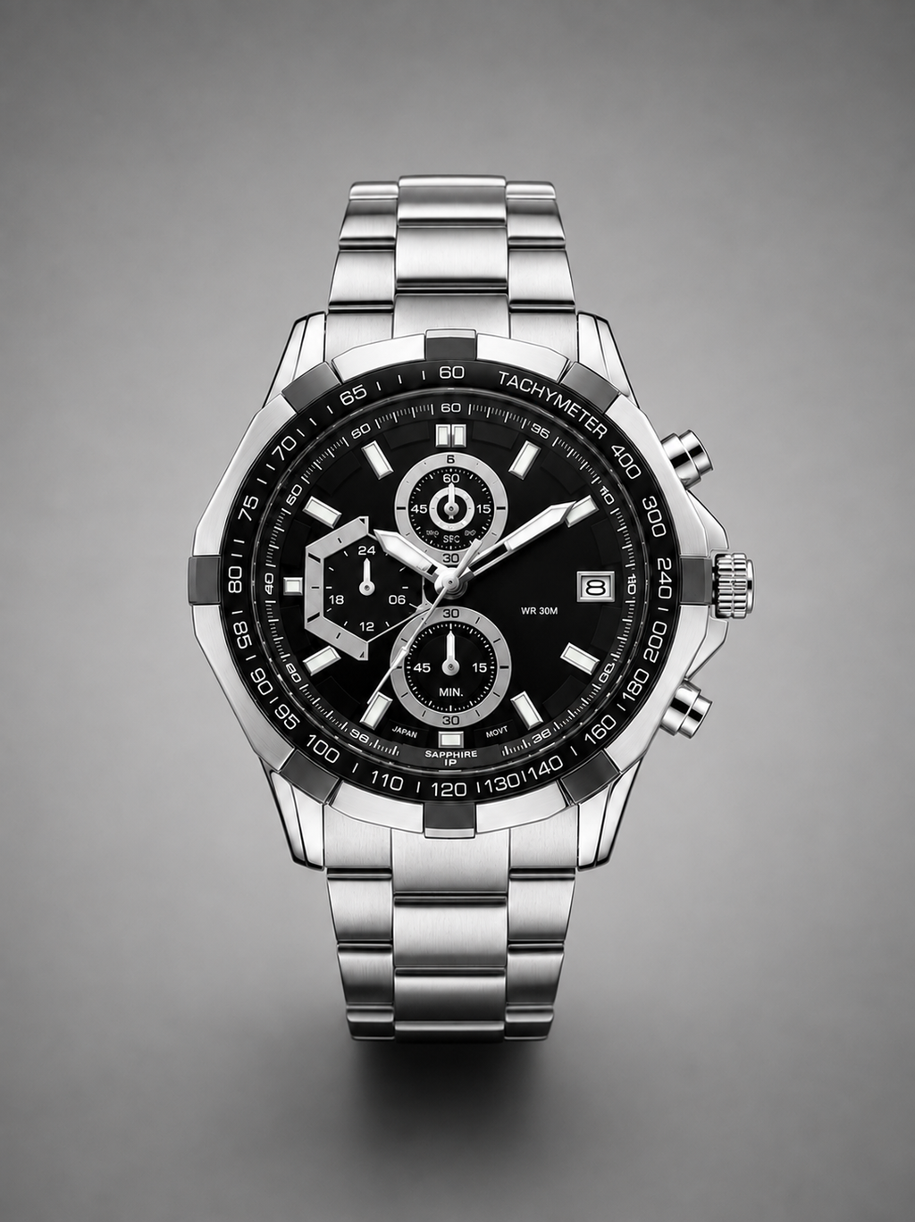 Fashionable Quartz Men's Luxury Watch - Silver