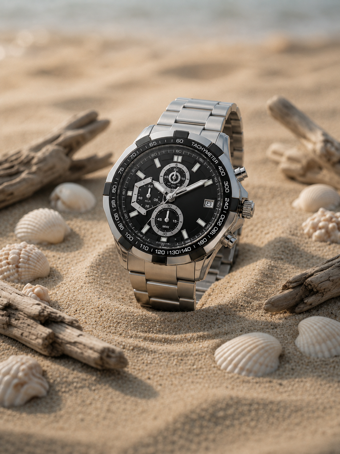 Fashionable Quartz Men's Luxury Watch - Silver