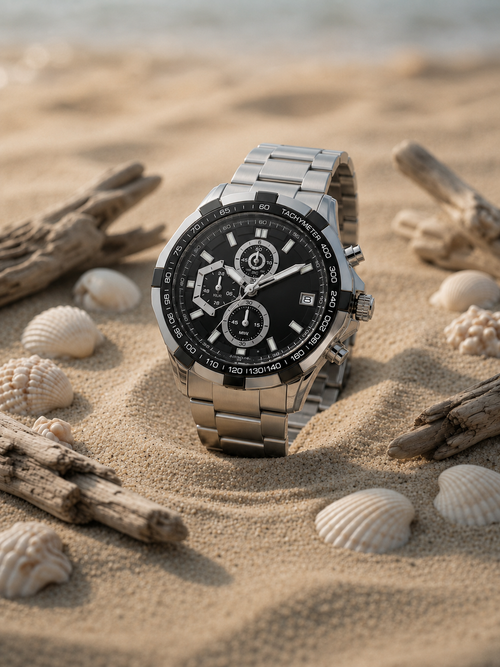 Fashionable Quartz Men's Luxury Watch - Silver