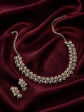 Rhodium Plated Jewellery Set With White Austrian Diamond (Silver)