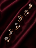 Elegant Rose Gold Ring Set (6 Pcs Adjustable)