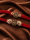 Om Rakhi Set (2 Pcs Red)