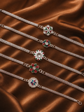 Classy Silver Bracelet Rakhi (5 Pcs)