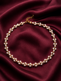 Elegant Pearl Choker With American Diamonds